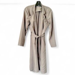 Sz XS/S Vintage American Apparel Taupe Modal Lightweight Trench Coat